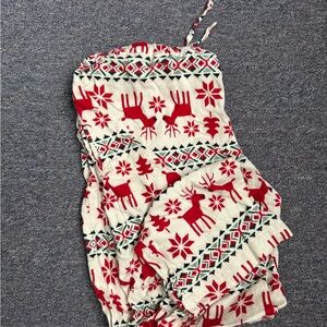 Hanna Andersson Red and White Reindeer Leggings